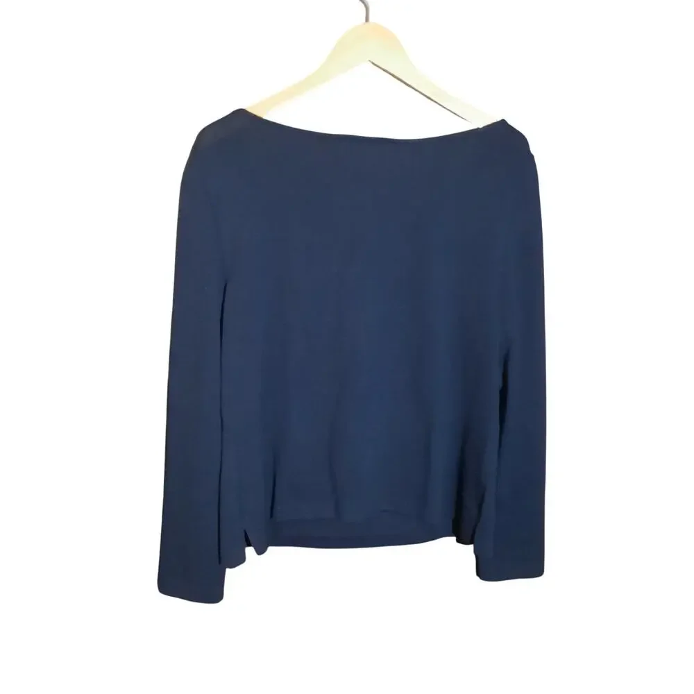 St John Evening By Marie Gray Womens Black Sweater Subtle Embellishment Size 14